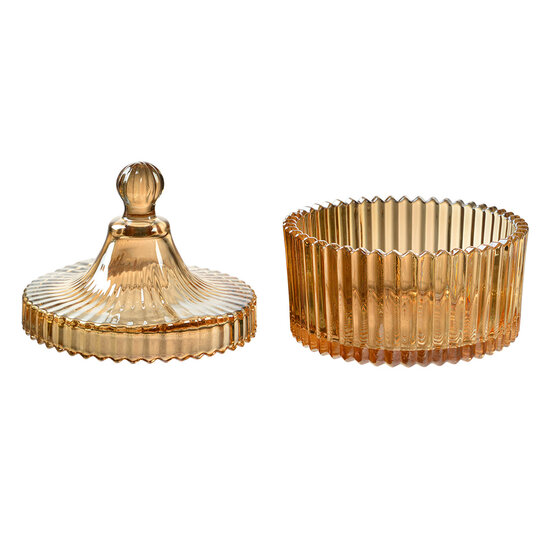 Clayre &amp; Eef   | Voorraadpot met deksel Geel &oslash; 10x12 cm | 6GL4724