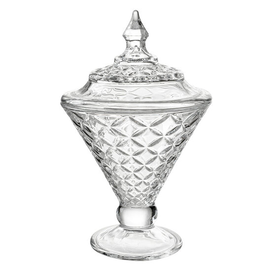 Clayre &amp; Eef   | Bonbonniere met deksel Transparant &oslash; 12x19 cm | 6GL4728