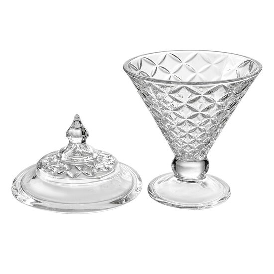 Clayre &amp; Eef   | Bonbonniere met deksel Transparant &oslash; 12x19 cm | 6GL4728