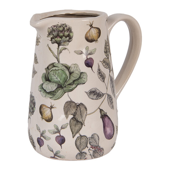 Clayre &amp; Eef   | Decoratieve Schenkkan Beige Groen 16x12x18 cm | 6CETKG0002M