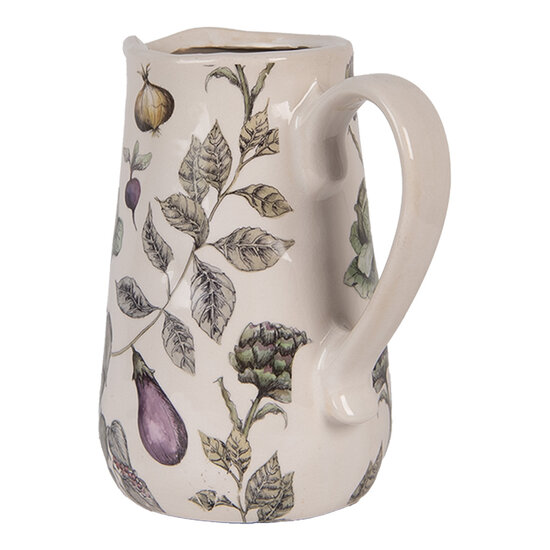 Clayre &amp; Eef   | Decoratieve Schenkkan Beige Groen 16x12x18 cm | 6CETKG0002M