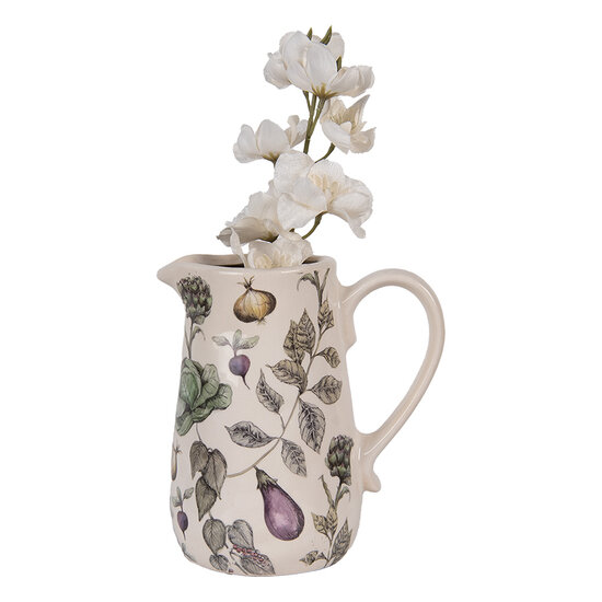 Clayre &amp; Eef   | Decoratieve Schenkkan Beige Groen 16x12x18 cm | 6CETKG0002M