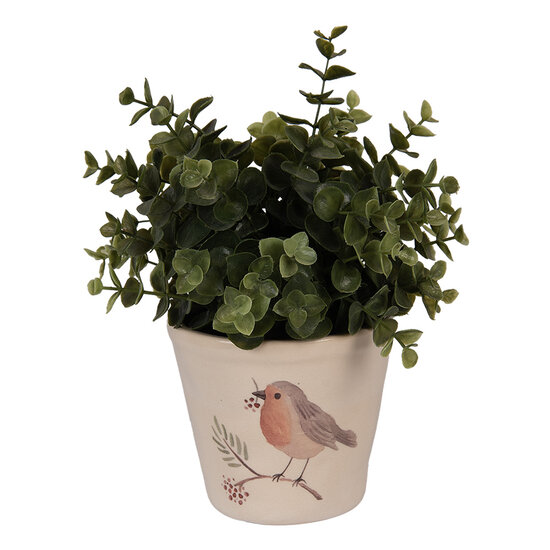 Clayre &amp; Eef   | Bloempot Binnen Beige Bruin &oslash; 12x11 cm | 6CEVGP0001S