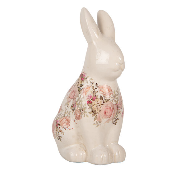 Clayre &amp; Eef   | Decoratie Beeld Konijn Beige Roze 16x12x28 cm | 6CE1956L