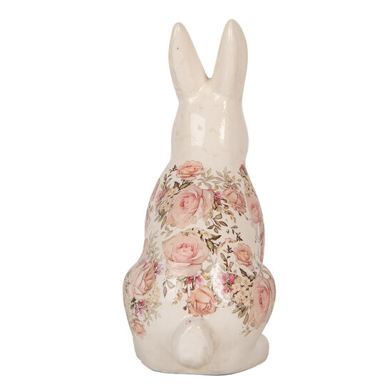 Clayre &amp; Eef   | Decoratie Beeld Konijn Beige Roze 16x12x28 cm | 6CE1956L