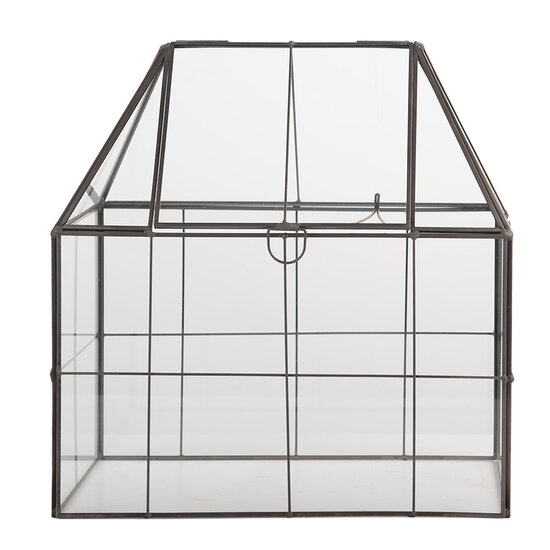 Clayre &amp; Eef   | Decoratie Kweekkasje Transparant Bruin 26x17x32 cm | 6GL5363