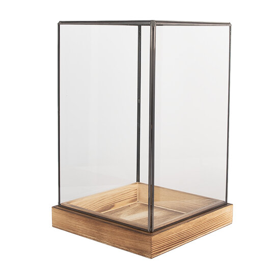 Clayre &amp; Eef   | Decoratie Kweekkasje Transparant Bruin 19x19x30 cm | 6GL5364
