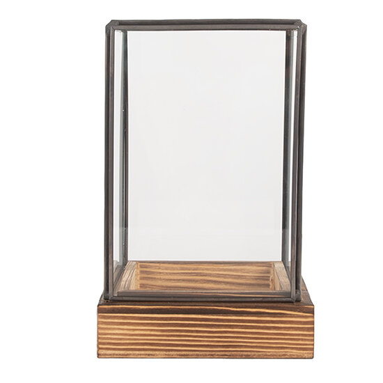 Clayre &amp; Eef   | Decoratie Kweekkasje Transparant Bruin 12x12x19 cm | 6GL5366