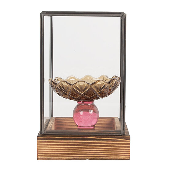 Clayre &amp; Eef   | Decoratie Kweekkasje Transparant Bruin 12x12x19 cm | 6GL5366