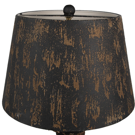 Clayre &amp; Eef   | Bureaulamp Zwart Bruin &oslash; 35x64 cm E27/max 1x60W | 6LMC0109