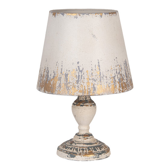 Clayre &amp; Eef   | Tafellamp Beige Grijs &oslash; 32x47 cm E27/max 1x60W | 6LMC0112