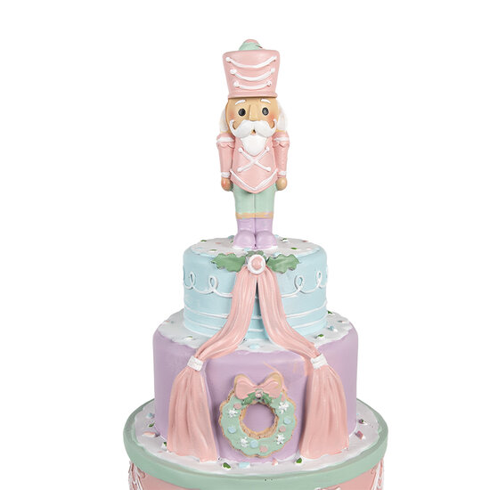 Clayre &amp; Eef   | Decoratie taart Roze &oslash; 17x42 cm | 6PR4261