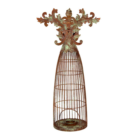 Clayre &amp; Eef   | Decoratie Engel / Waxinelichthouder Bruin Groen 29x17x58 cm | 6Y5836