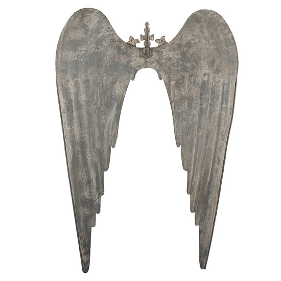 Clayre &amp; Eef   | Wanddecoratie Vleugels Grijs Goudkleurig 46x4x65 cm | 5Y1367