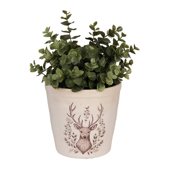 Clayre &amp; Eef   | Bloempot Binnen Beige Bruin &oslash; 15x14 cm | 6CEGTW0001M