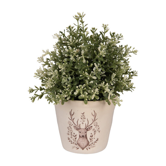 Clayre &amp; Eef   | Bloempot Binnen Beige Bruin &oslash; 12x11 cm | 6CEGTW0001S