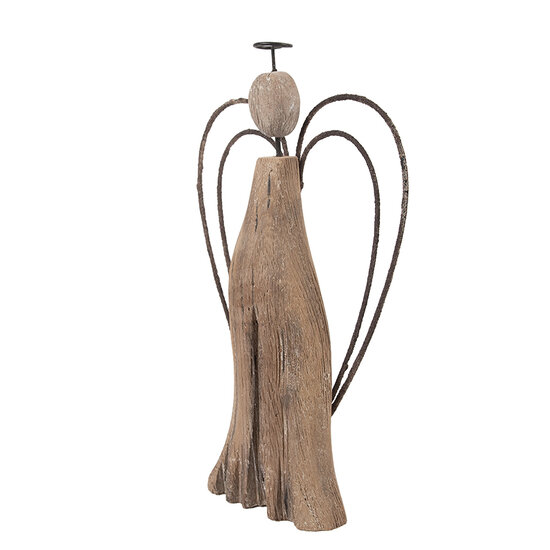 Clayre & Eef | Kerstdecoratie Engel Bruin 14x4x26 cm | 6H2421L