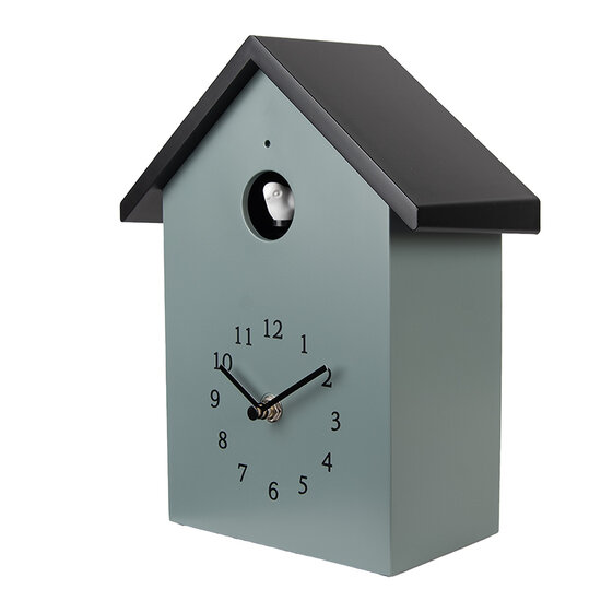 Clayre &amp; Eef   | Wandklok Groen Zwart 20x10x26 cm / 3xAA | 6KL0838GR