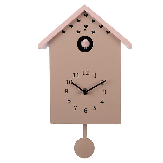 Clayre &amp; Eef   | Wandklok Roze 20x10x26 cm / 3xAA | 6KL0840