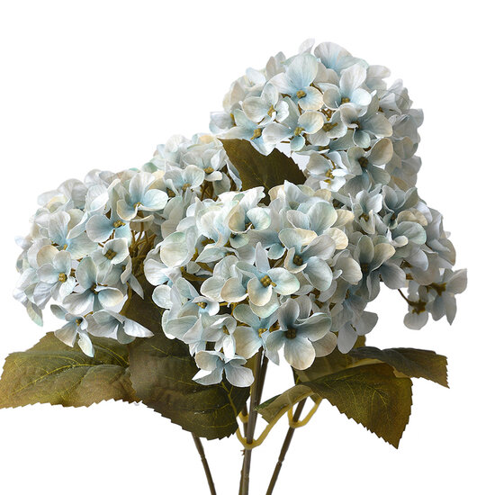 Clayre & Eef | Kunstbloem Hortensia Blauw Groen 15x15x42 cm | 6PL0306