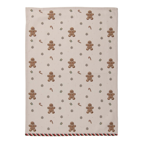 Clayre &amp; Eef   | Theedoek Beige Bruin 50x70 cm | CGM42