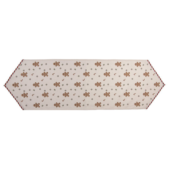 Clayre &amp; Eef   | Tafelloper Beige Bruin 50x160 cm | CGM65