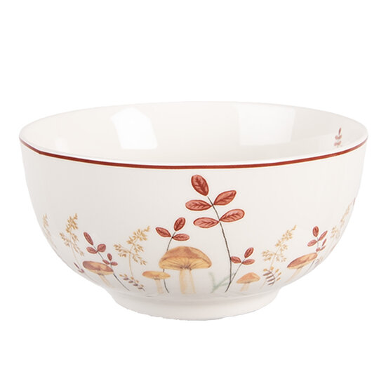 Clayre &amp; Eef   | Soepkom Beige Bruin &oslash; 14x7 cm / 500 ml | LFJBO