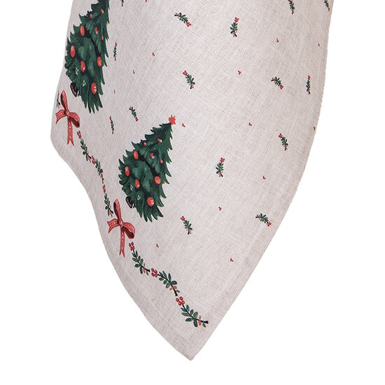 Clayre &amp; Eef   | Theedoek Beige Groen Rood 50x70 cm | TCH42