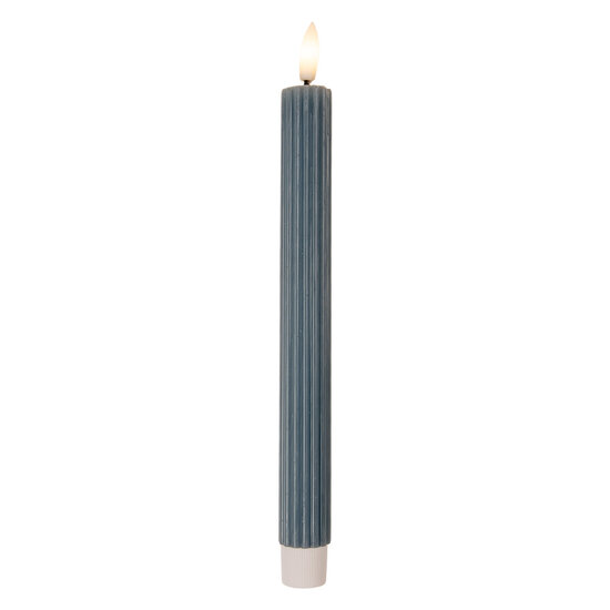 Clayre &amp; Eef   | Kaars met LED set van 2 Blauw &oslash; 2x25 cm / 2xAAA | 6CA0002BL