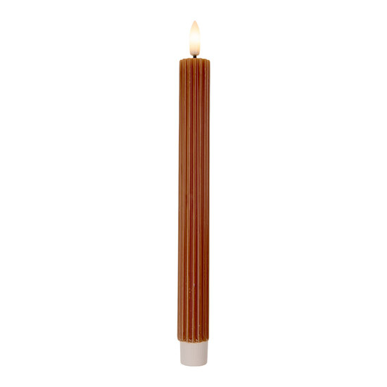 Clayre &amp; Eef   | Kaars met LED set van 2 Bruin &oslash; 2x25 cm / 2xAAA | 6CA0002CH