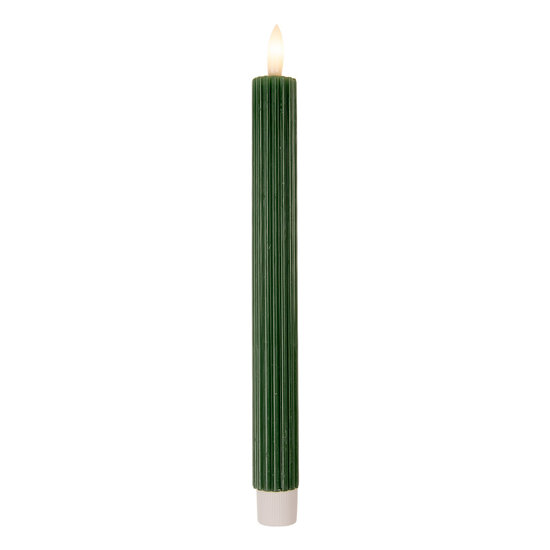 Clayre &amp; Eef   | Kaars met LED set van 2 Groen &oslash; 2x25 cm / 2xAAA | 6CA0002DGR
