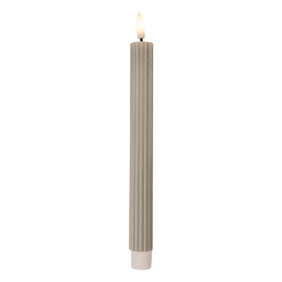 Clayre &amp; Eef   | Kaars met LED set van 2 Grijs &oslash; 2x25 cm / 2xAAA | 6CA0002G
