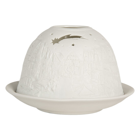 Clayre &amp; Eef   | Theelichthouder Wit &oslash; 12x8 cm | 6CE2208