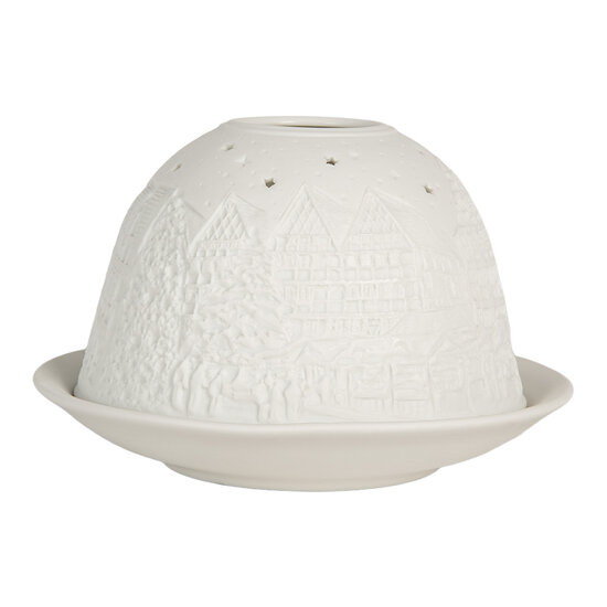 Clayre &amp; Eef   | Theelichthouder Wit &oslash; 12x8 cm | 6CE2208