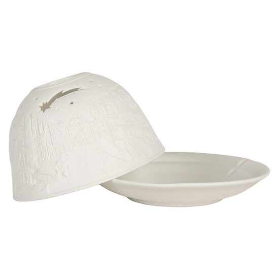 Clayre &amp; Eef   | Theelichthouder Wit &oslash; 12x8 cm | 6CE2208
