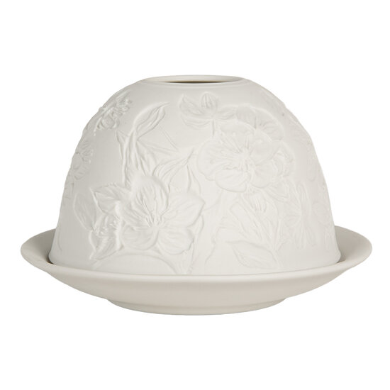 Clayre &amp; Eef   | Theelichthouder Wit &oslash; 12x8 cm | 6CE2209