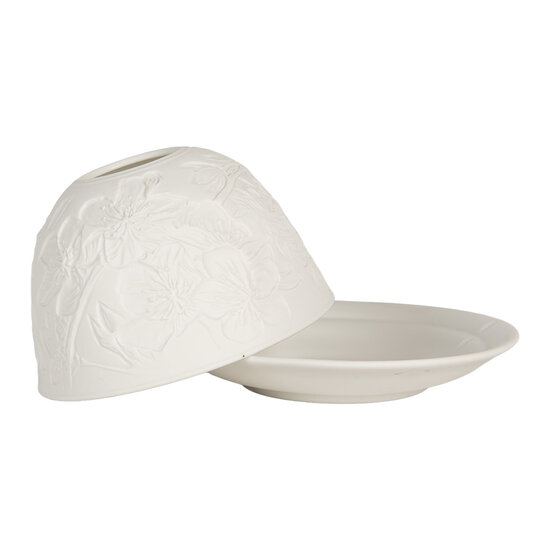 Clayre &amp; Eef   | Theelichthouder Wit &oslash; 12x8 cm | 6CE2209