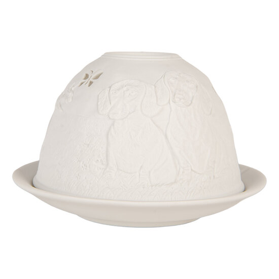 Clayre &amp; Eef   | Theelichthouder Wit &oslash; 12x8 cm | 6CE2211