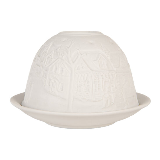 Clayre &amp; Eef   | Theelichthouder Wit &oslash; 12x8 cm | 6CE2212