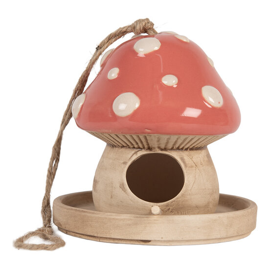 Clayre &amp; Eef   | Vogelhuis Beige Roze &oslash; 13x13 cm | 6CE2320