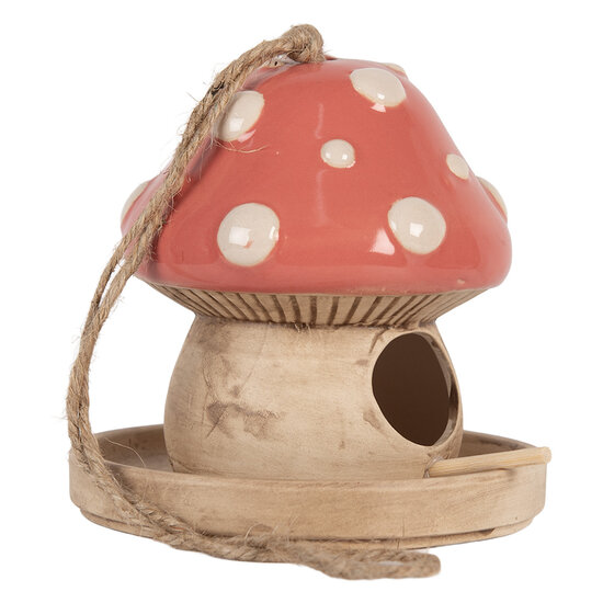 Clayre &amp; Eef   | Vogelhuis Beige Roze &oslash; 13x13 cm | 6CE2320