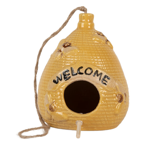 Clayre &amp; Eef   | Vogelhuis Geel &oslash; 11x14 cm | 6CE2321