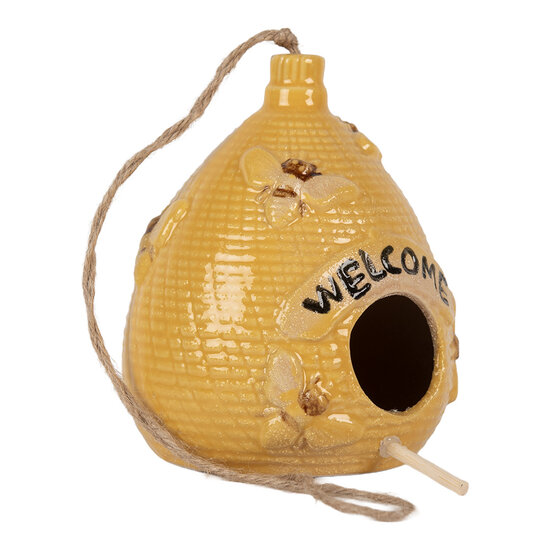 Clayre &amp; Eef   | Vogelhuis Geel &oslash; 11x14 cm | 6CE2321