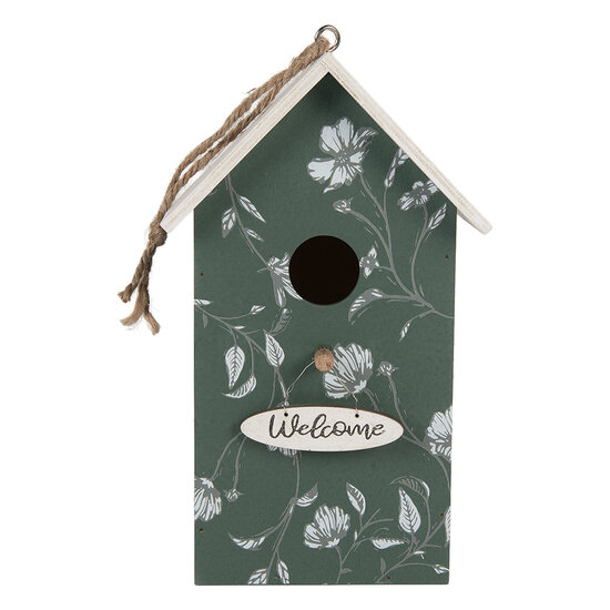 Clayre &amp; Eef   | Vogelhuis Groen Wit 15x10x22 cm | 6H2439