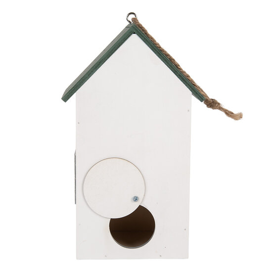 Clayre &amp; Eef   | Vogelhuis Wit Groen 15x10x22 cm | 6H2440