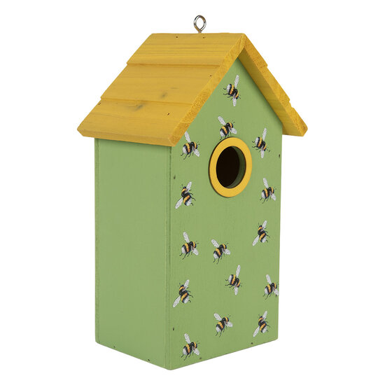 Clayre &amp; Eef   | Vogelhuis Groen Geel 15x10x22 cm | 6H2443