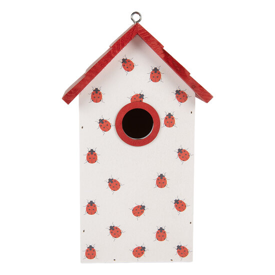 Clayre &amp; Eef   | Vogelhuis Wit Rood 15x10x22 cm | 6H2445
