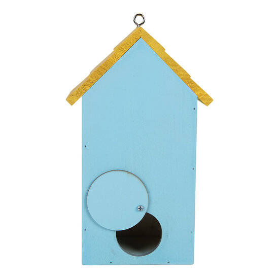 Clayre &amp; Eef   | Vogelhuis Blauw Geel 15x10x22 cm | 6H2448