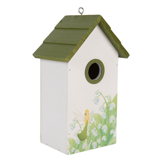 Clayre &amp; Eef   | Vogelhuis Wit Groen 15x10x22 cm | 6H2449