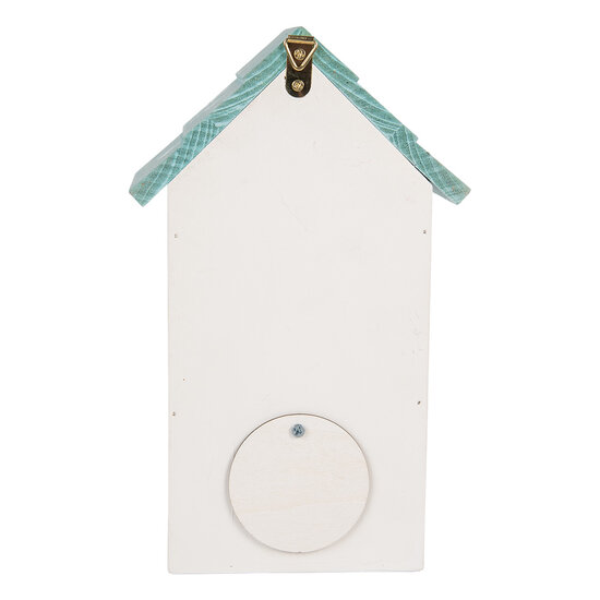 Clayre &amp; Eef   | Vogelhuis Wit Turkoois 15x10x22 cm | 6H2451